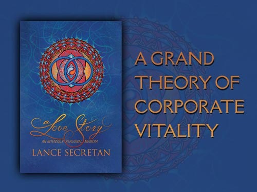 A card that says "A Grand Theory of Corporate Vitality" on it.