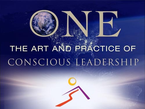 A card that says "ONE: The Art Practice of Conscious Leadership" on it.