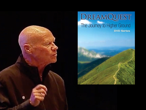 Collage of Dr. Lance Secretan speaking and his DVD case for The DreamQuest Program.