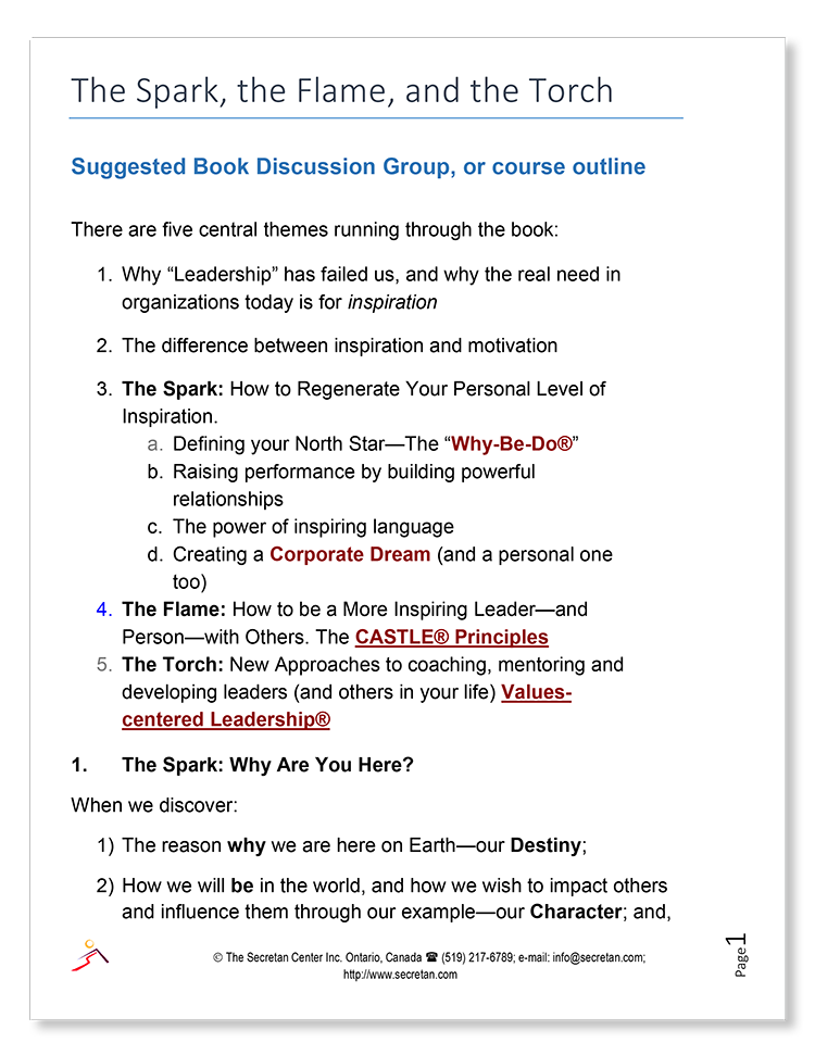 Screenshot of The Spark the Flame and the Torch Reading Group Guide
